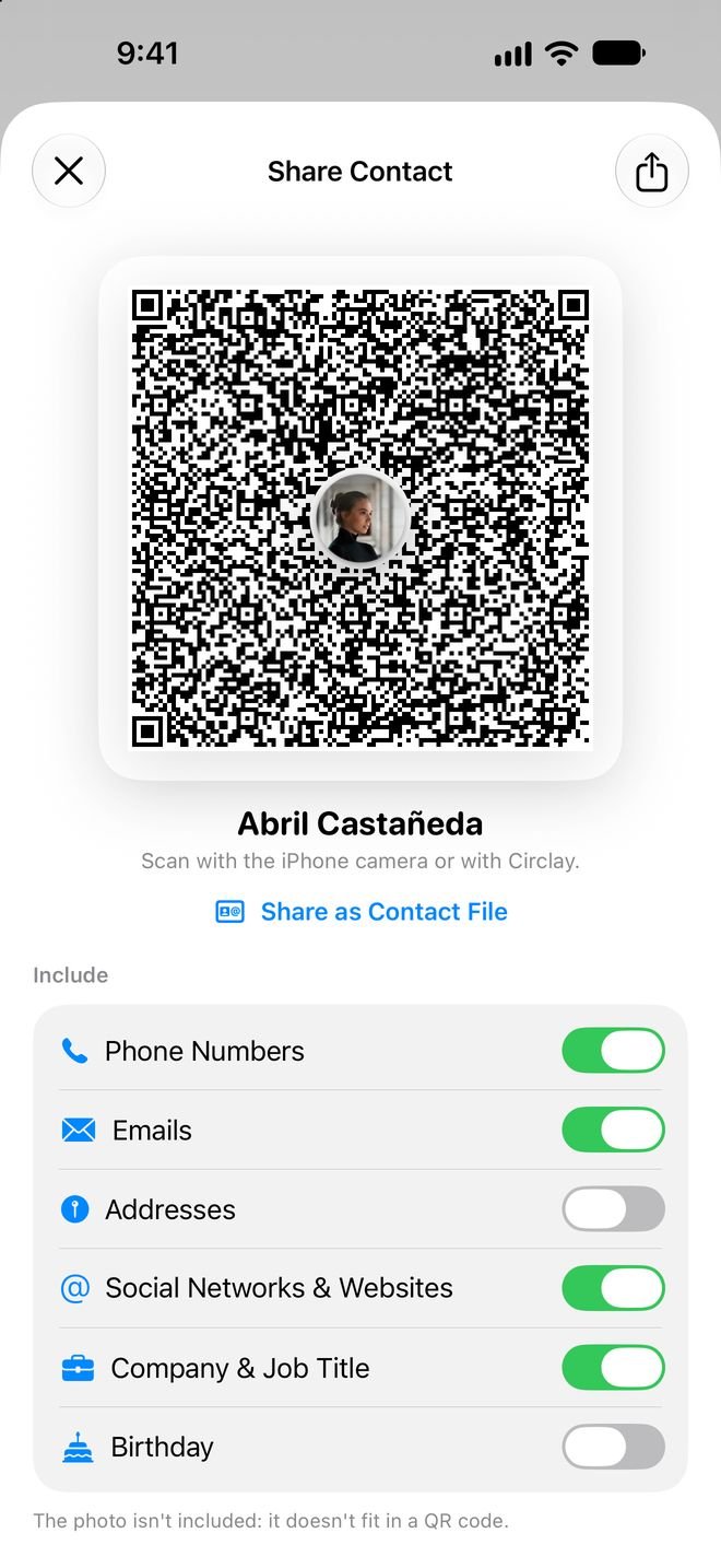Circlay — Share your contact with a QR code.