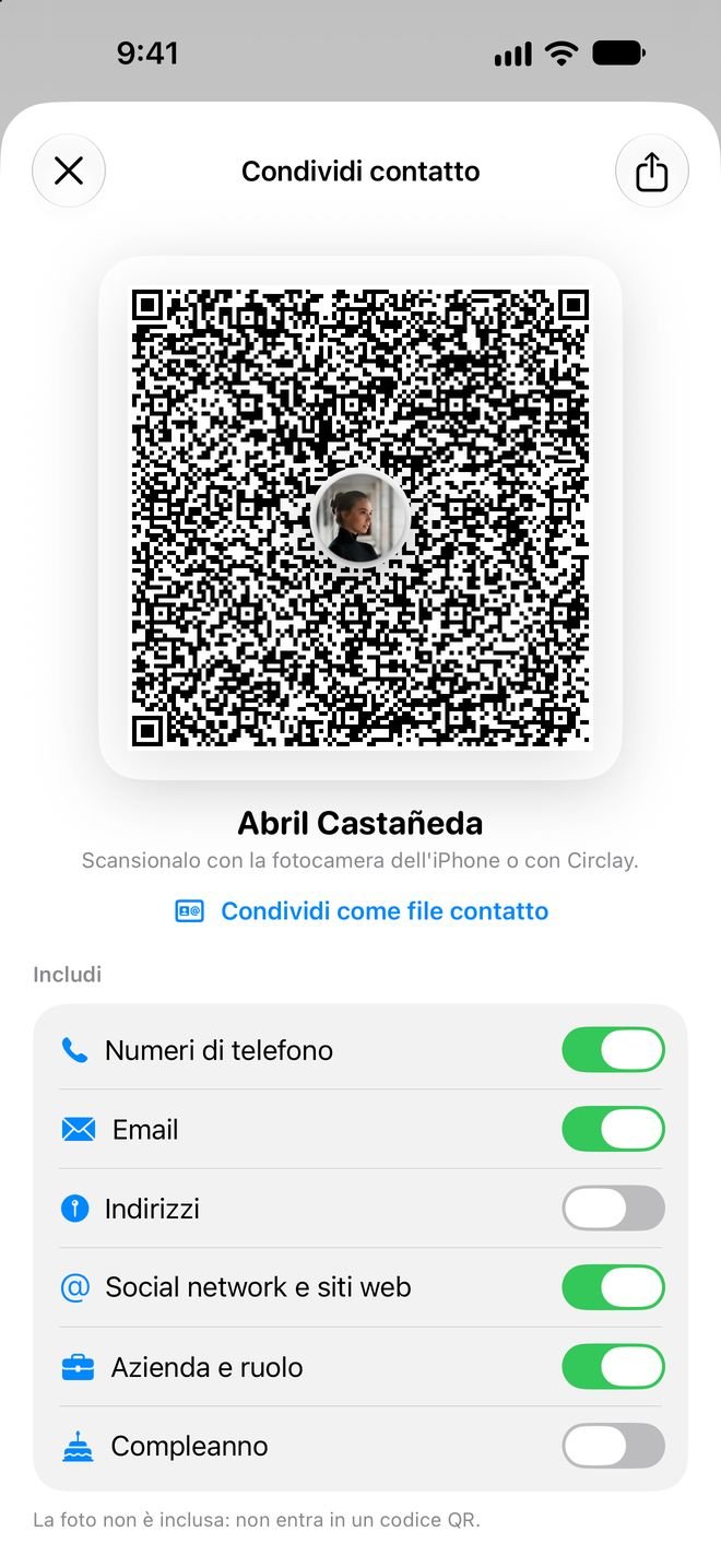 Circlay — Passa il tuo contatto con un QR.