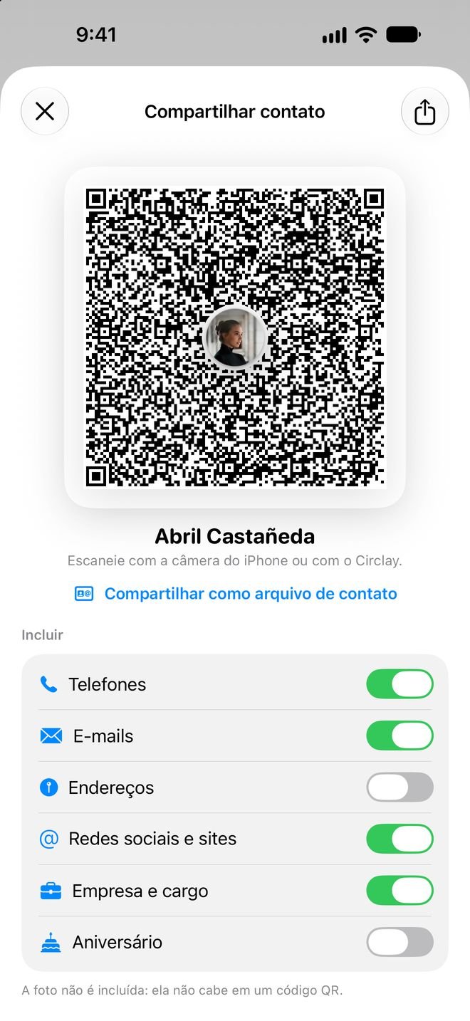 Circlay — Passe seu contato com um QR.