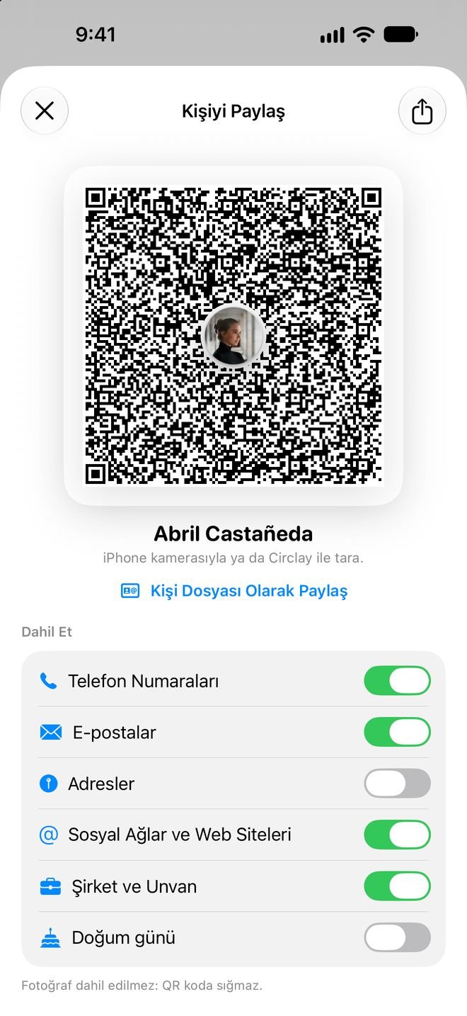 Circlay — Kişi bilgilerinizi bir QR koduyla verin.